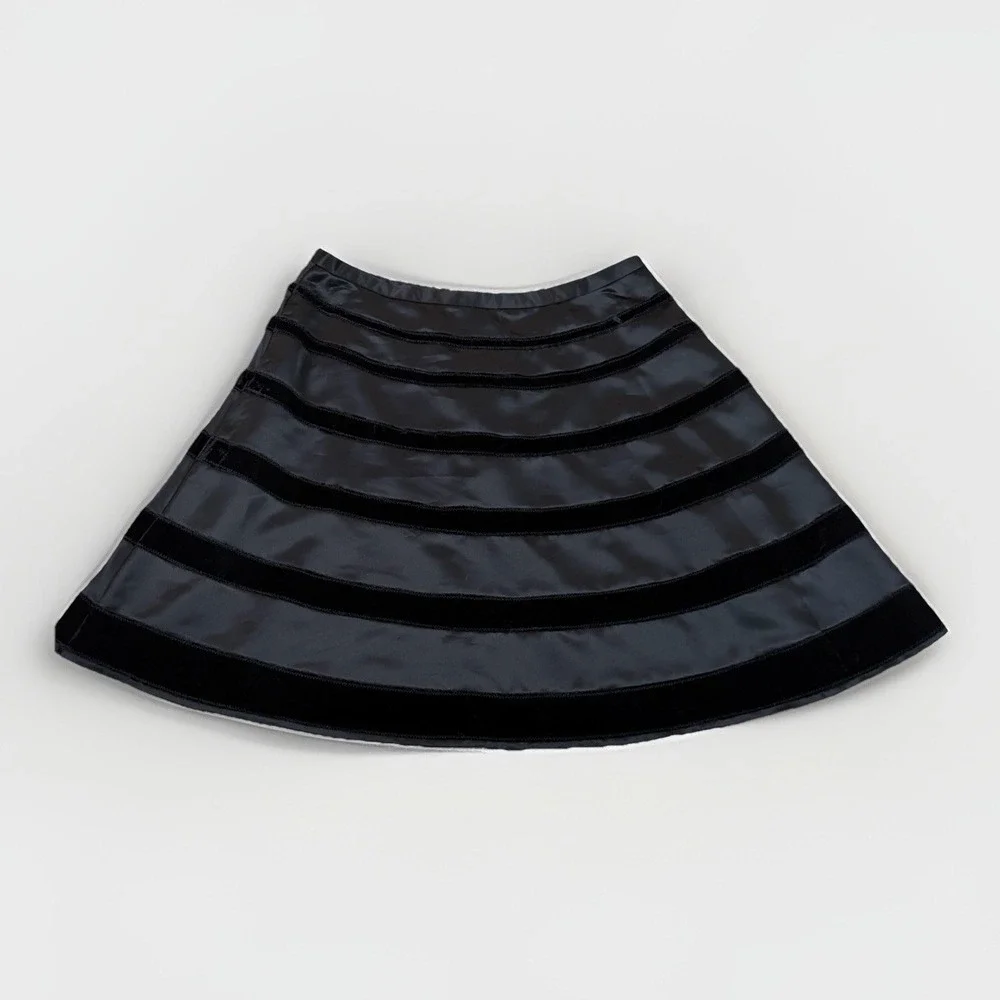 Behnaz Sarafpour for Target Women's Black w/‎ Velvet Stripes Circle Skirt – Sz M